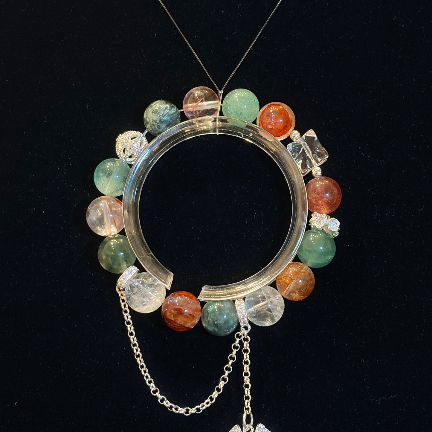 Handmade crystal bracelet with multicolor gemstones