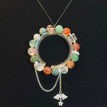 Handmade crystal bracelet with multicolor gemstones
