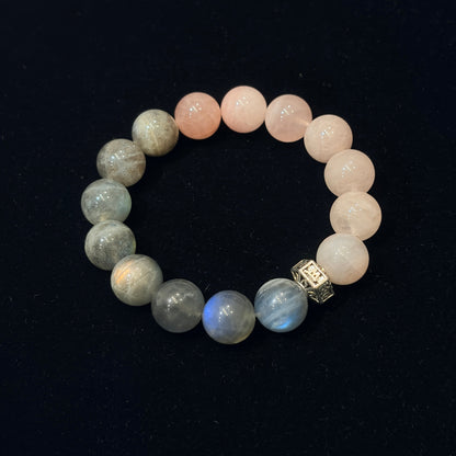 Handmade crystal bracelet with multicolor gemstones
