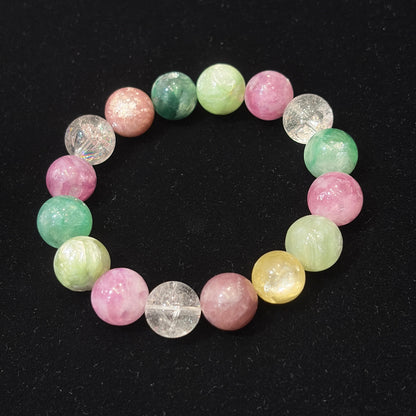 Handmade crystal bracelet with multicolor gemstones
