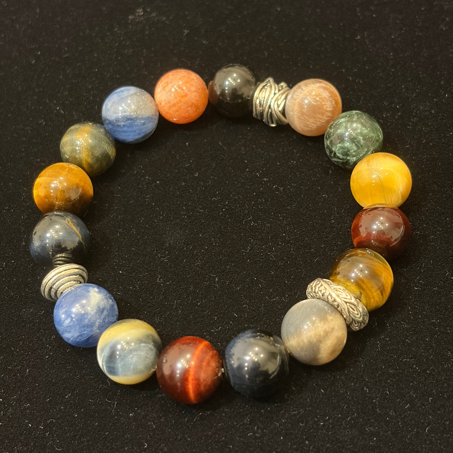 Handmade crystal bracelet with multicolor gemstones
