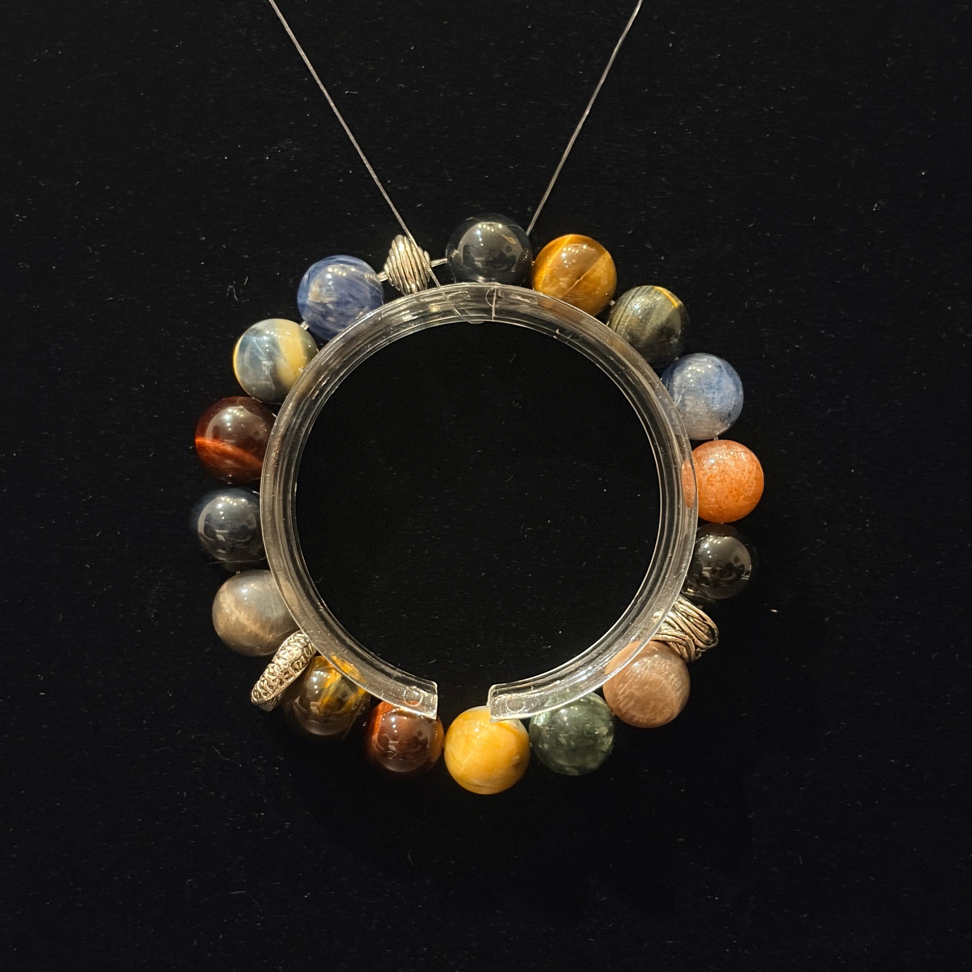 Handmade crystal bracelet with multicolor gemstones
