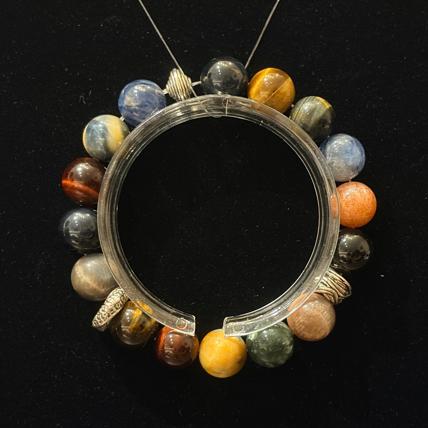 Handmade crystal bracelet with multicolor gemstones
