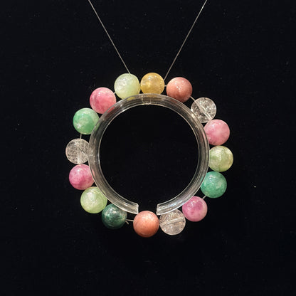 Handmade crystal bracelet with multicolor gemstones
