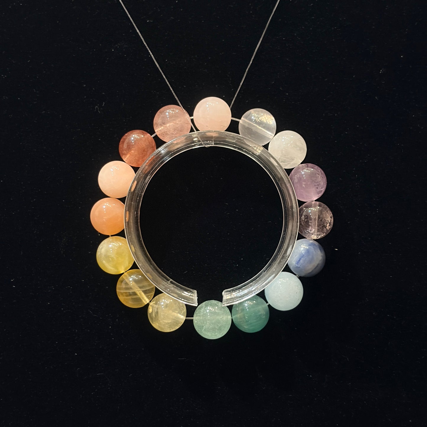 Handmade crystal bracelet with multicolor gemstones
