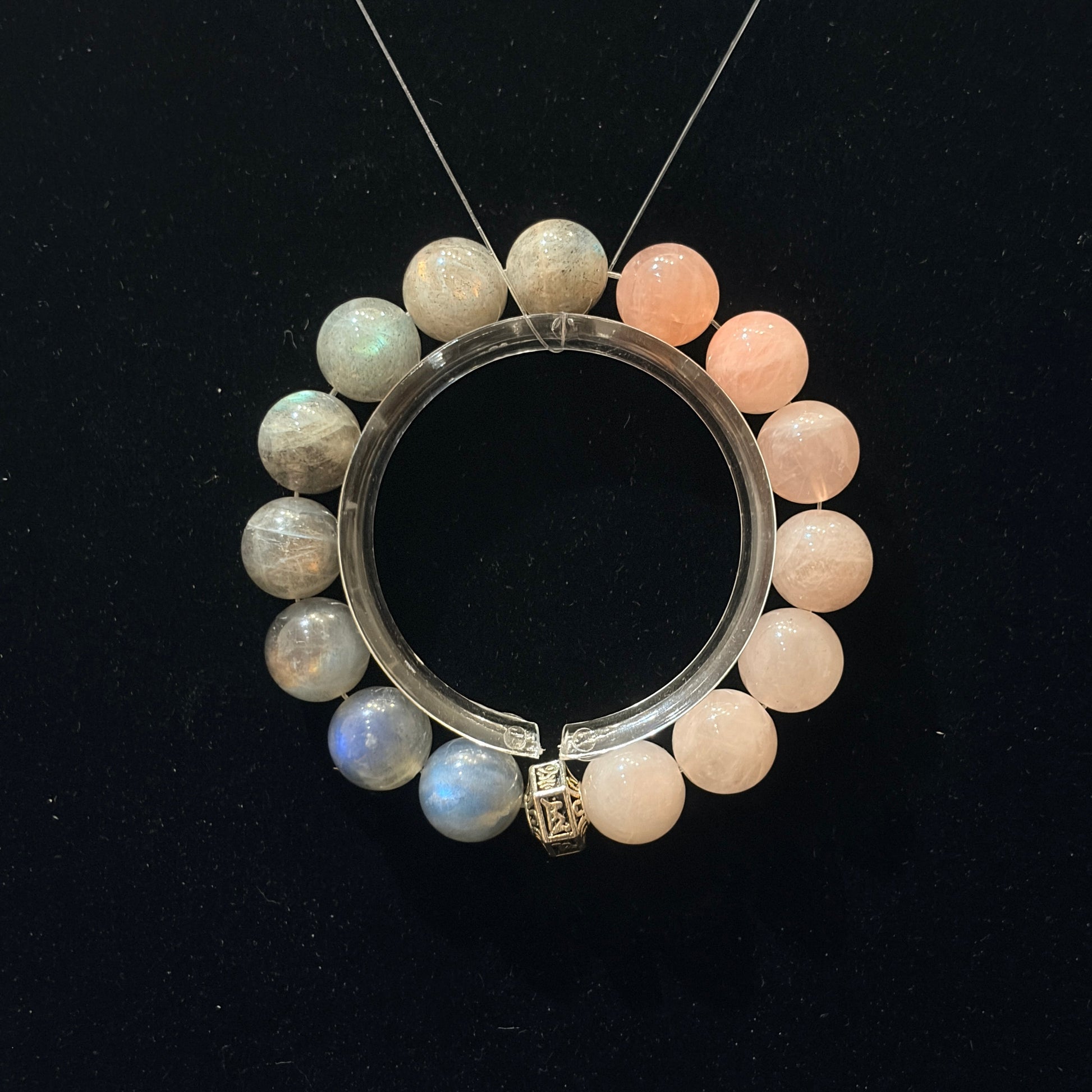 Handmade crystal bracelet with multicolor gemstones
