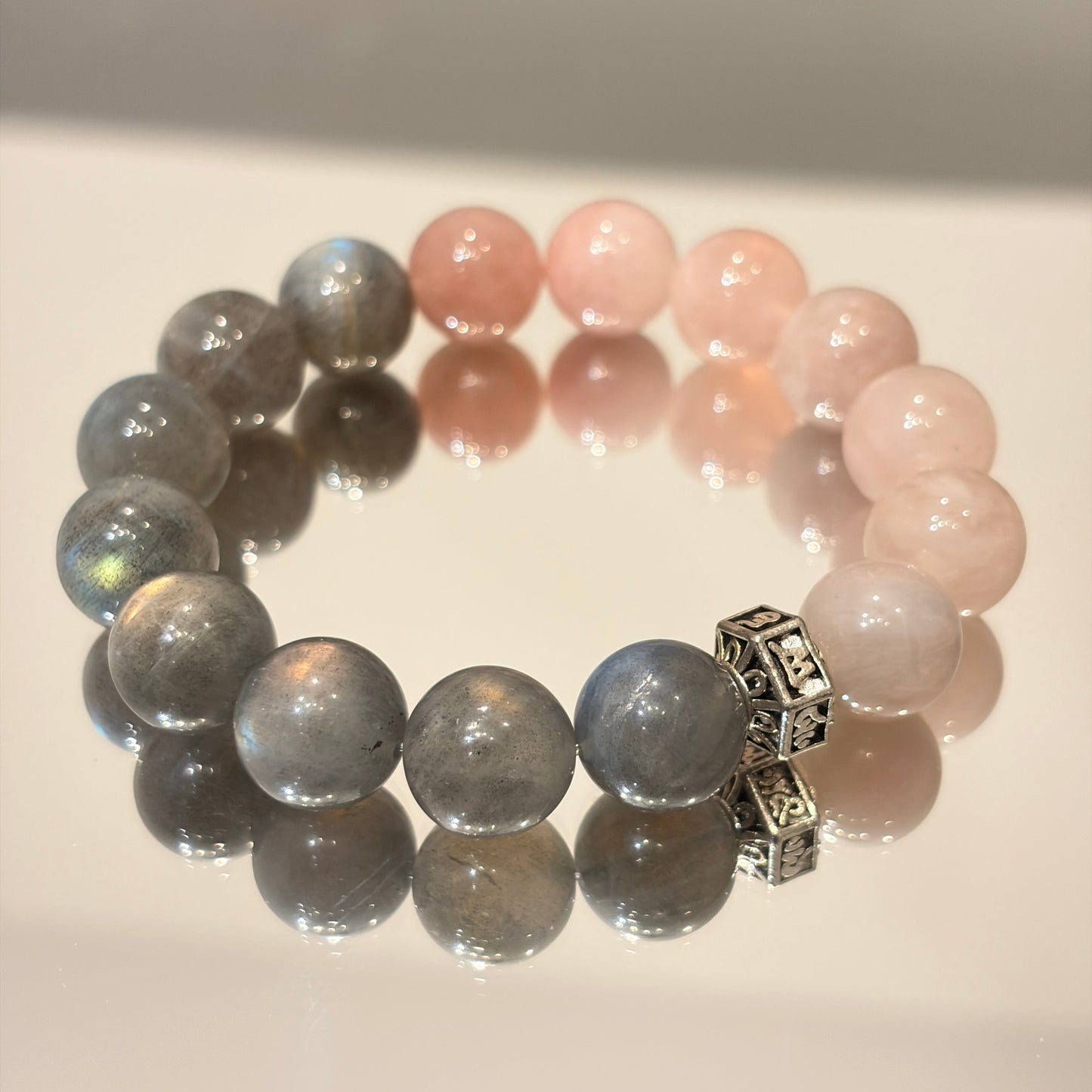 Handmade crystal bracelet with multicolor gemstones
