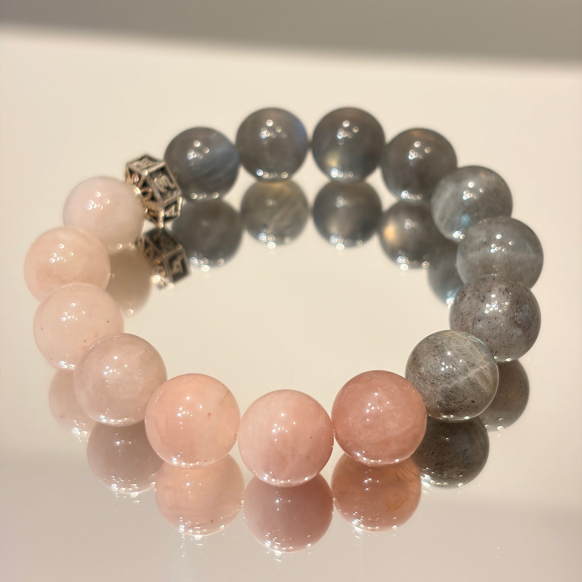 Handmade crystal bracelet with multicolor gemstones
