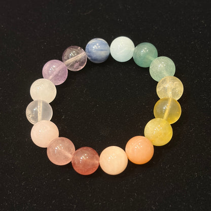 Handmade crystal bracelet with multicolor gemstones
